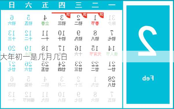 大年初一是几月几日
