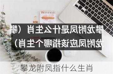 攀龙附凤指什么生肖