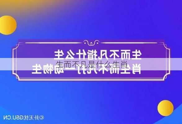 生而不凡是什么生肖