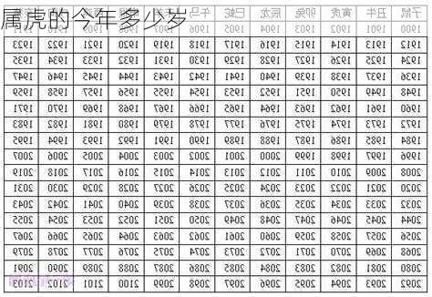 属虎的今年多少岁