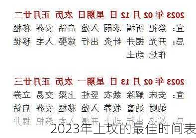 2023年上坟的最佳时间表