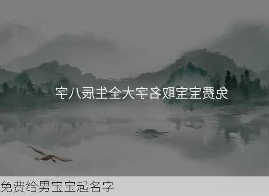 免费给男宝宝起名字