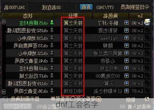 dnf工会名字
