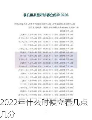 2022年什么时候立春几点几分