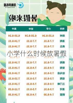 小学什么时候放暑假