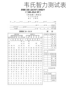 韦氏智力测试表