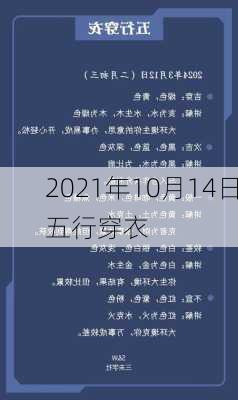 2021年10月14日五行穿衣