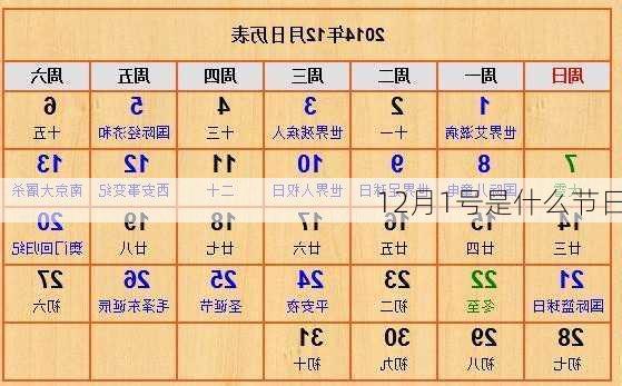 12月1号是什么节日