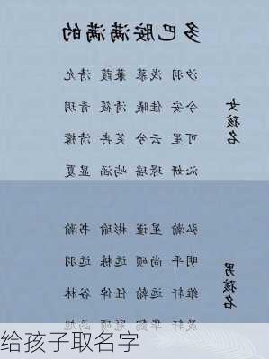 给孩子取名字