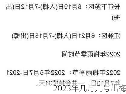 2023年几月几号出梅