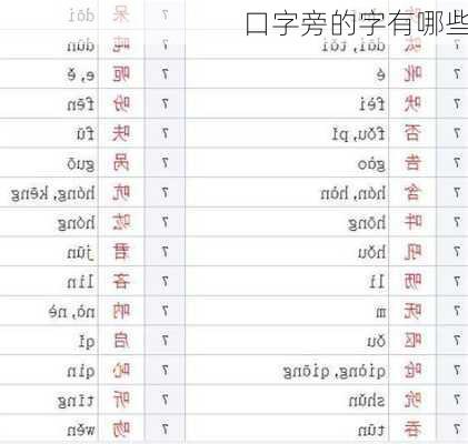 口字旁的字有哪些