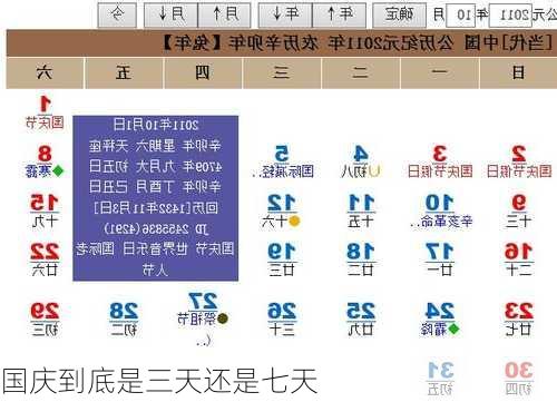 国庆到底是三天还是七天