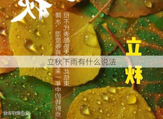 立秋下雨有什么说法