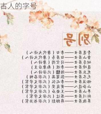 古人的字号