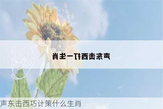 声东击西巧计策什么生肖