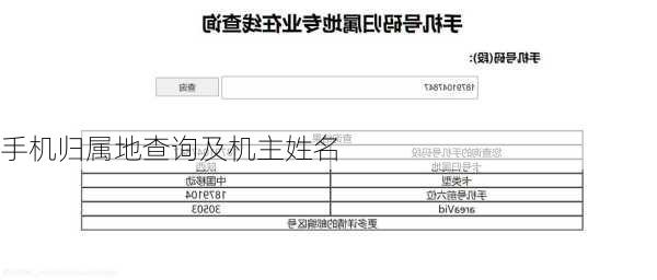 手机归属地查询及机主姓名